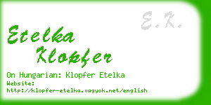 etelka klopfer business card
